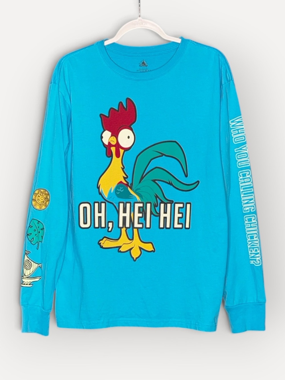Disney Moana Hei Hei Long Sleeve Graphic Shirt Men’s Large Blue